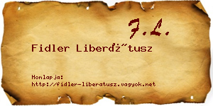 Fidler Liberátusz névjegykártya